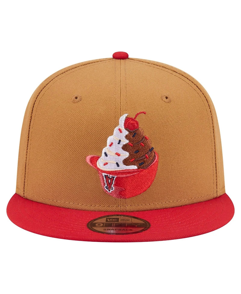 New Era Men's Khaki/Red Los Angeles Angels Ice Cream 9FIFTY Snapback Hat