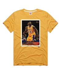 Homage Men's and Women's Shaquille O'Neal Gold Los Angeles Lakers Topps Trading Card Player Tri-Blend T-Shirt