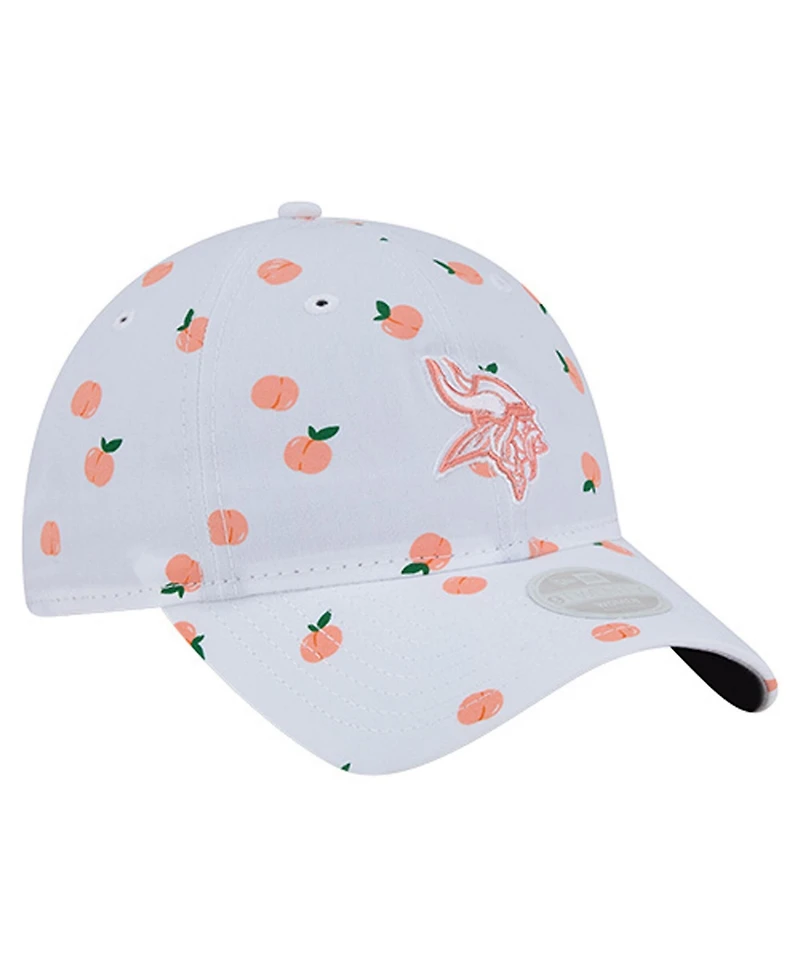 New Era Women's White Minnesota Vikings Fruit Pattern 9TWENTY Adjustable Hat