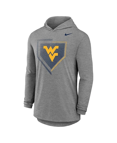 Nike Men's Gray West Virginia Mountaineers 2026 Ncaa Baseball College World Series Dugout Long Sleeve Hooded T-Shirt
