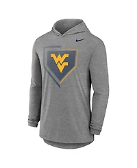 Nike Men's Gray West Virginia Mountaineers 2026 Ncaa Baseball College World Series Dugout Long Sleeve Hooded T-Shirt