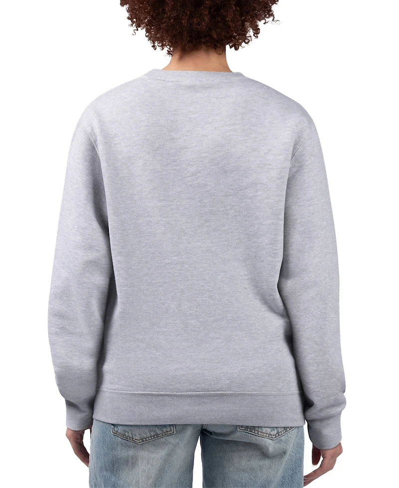 G-iii 4Her by Carl Banks Women's Heather Gray New York Yankees Flowers Graphic Pullover Sweatshirt