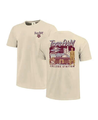 Image One Men's Natural Texas A&M Aggies Comfort Colors Hand-Drawn Campus Stack T-Shirt
