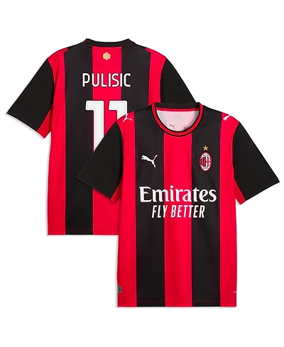 Puma Men's Christian Pulisic Black/Red Ac Milan 2026/27 Home Replica Jersey