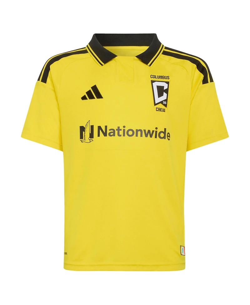 Adidas Big Boys and Girls Wessam Abou Ali Yellow Columbus Crew 2026 The Crafted for Excellence Kit Replica Jersey