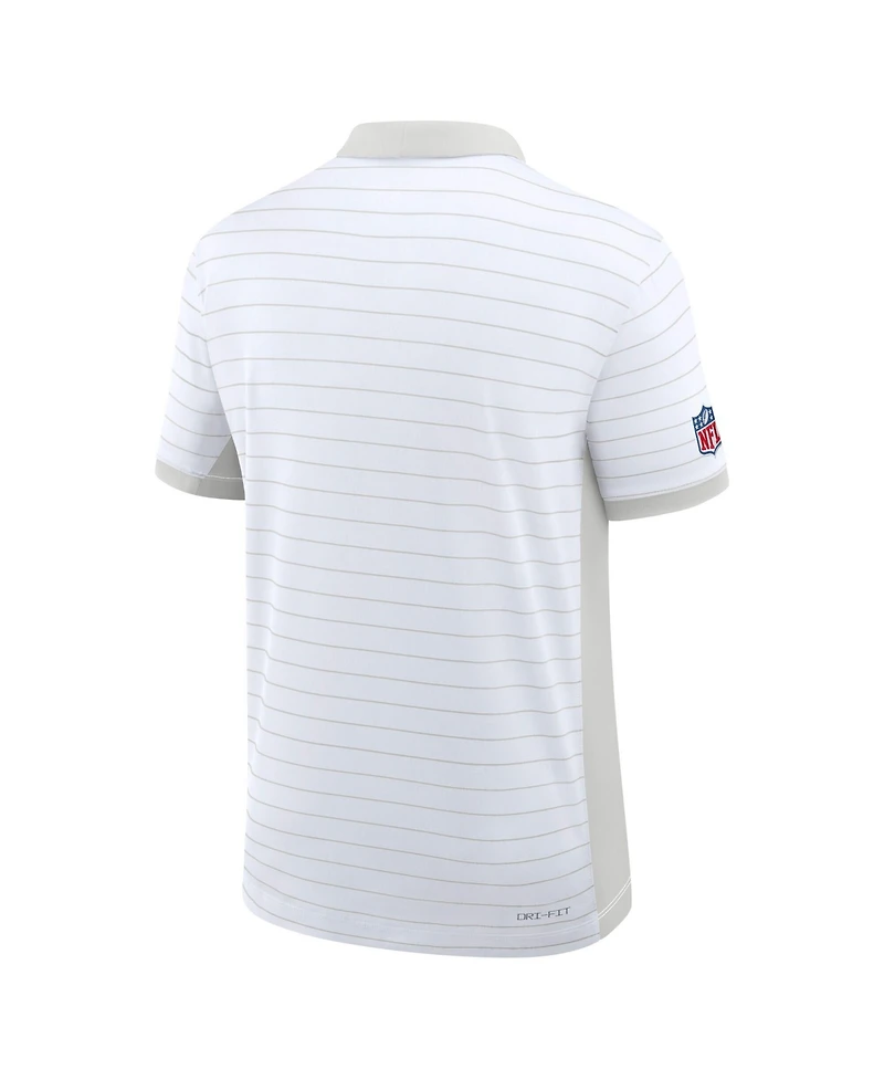 Nike Men's White Dallas Cowboys Sideline Victory Stripe Dri-fit Polo Shirt