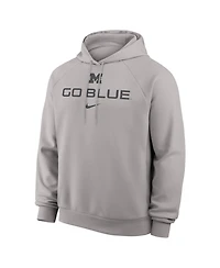 Nike Men's Gray Michigan Wolverines Premium Performance Raglan Dri-fit Hoodie
