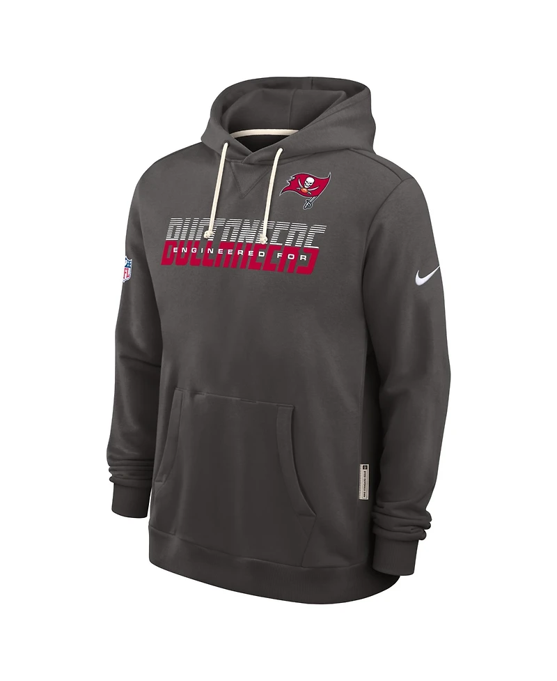 Nike Men's Pewter Tampa Bay Buccaneers Sideline Standard Issue Dri-fit Hoodie