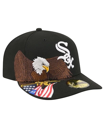 New Era Men's Black Chicago White Sox Americana Bald Eagle Pre-Curved 59FIFTY Fitted Hat