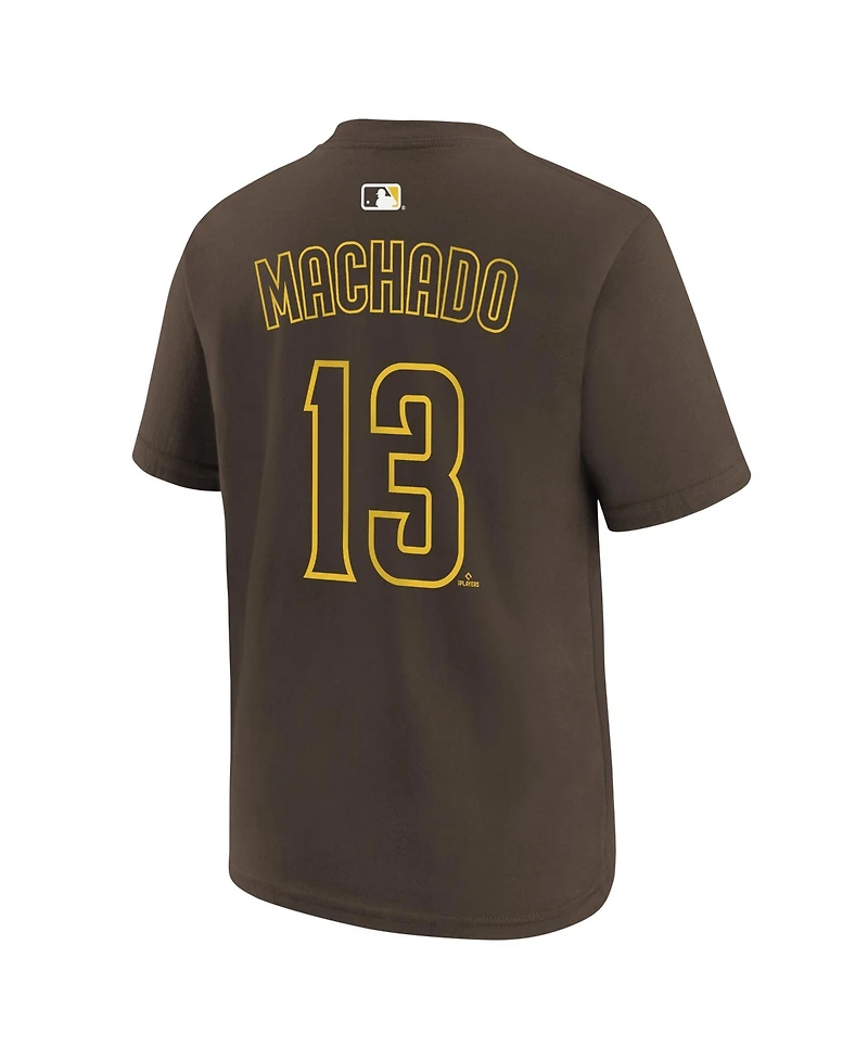 Nike Big Boys and Girls Manny Machado Brown San Diego Padres Name & Number T-Shirt