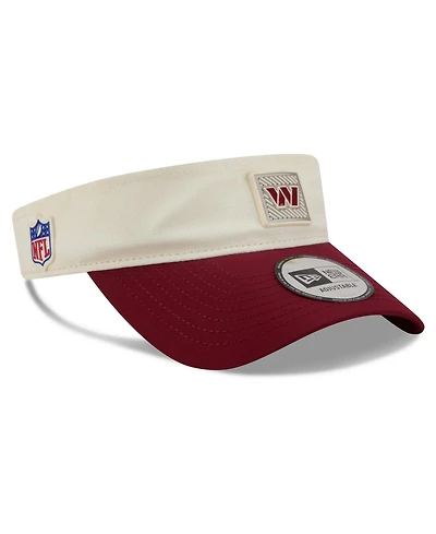 New Era Men's Cream/Burgundy Washington Commanders 2026 Nfl Training Camp Adjustable Visor Hat