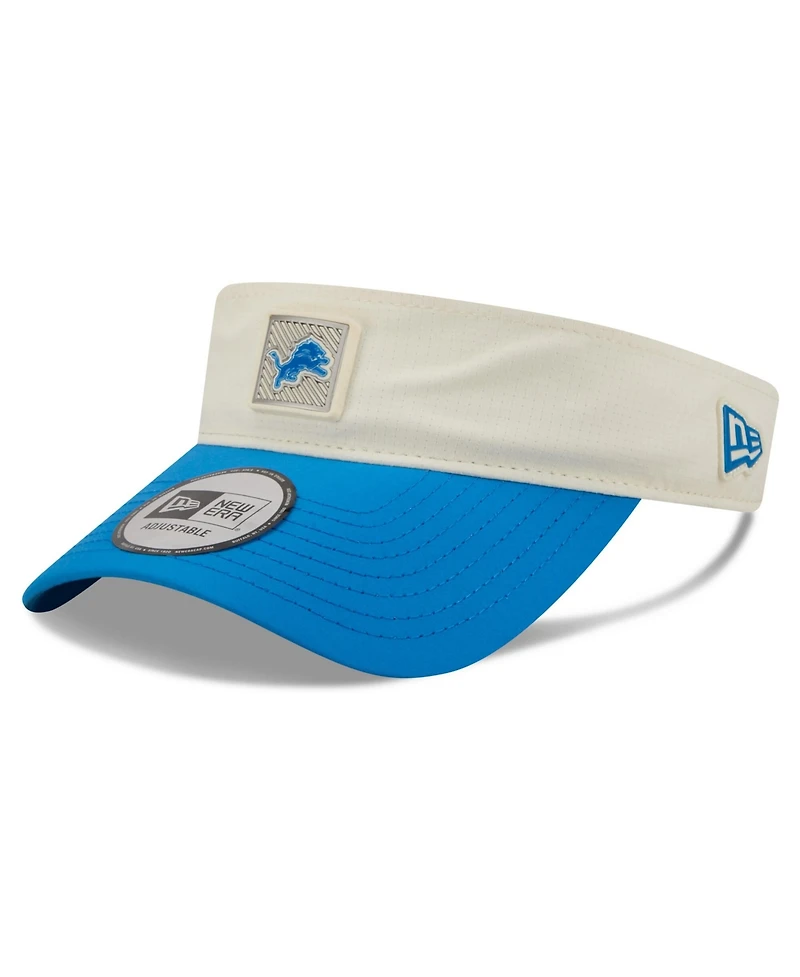 New Era Men's Cream/Blue Detroit Lions 2026 Nfl Training Camp Adjustable Visor Hat