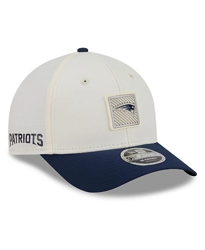 New Era Men's Cream/Navy New England Patriots 2026 Nfl Training Camp 9FORTY Adjustable Hat