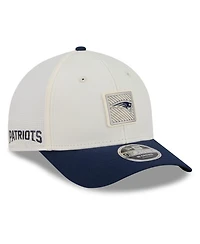 New Era Men's Cream/Navy New England Patriots 2026 Nfl Training Camp 9FORTY Adjustable Hat