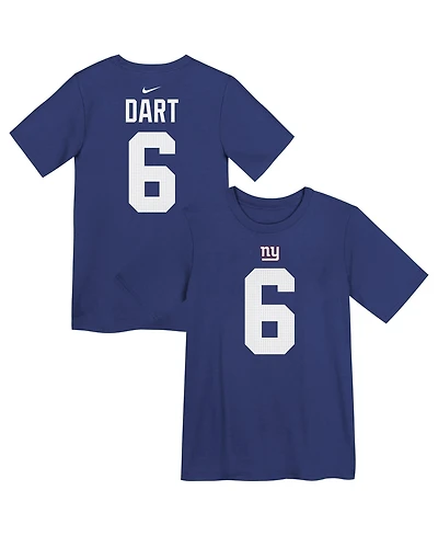 Nike Preschool Jaxson Dart Royal New York Giants Player Name & Number T-Shirt
