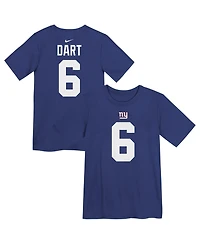 Nike Preschool Jaxson Dart Royal New York Giants Player Name & Number T-Shirt
