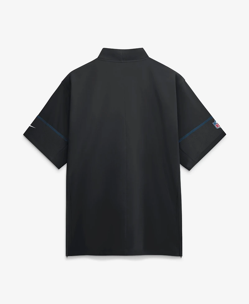 Nike Men's Black Detroit Lions Sideline Short Sleeve Quarter-Zip Coaches Jacket