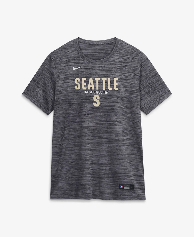 Nike Women's Black Seattle Mariners Authentic Collection Alternate Logo Velocity Dri-fit T-Shirt