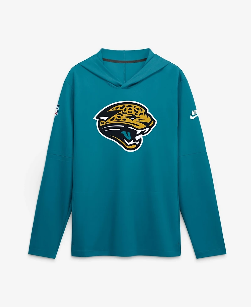 Nike Men's Teal Jacksonville Jaguars Sideline Dri-fit Long Sleeve Hooded T-Shirt