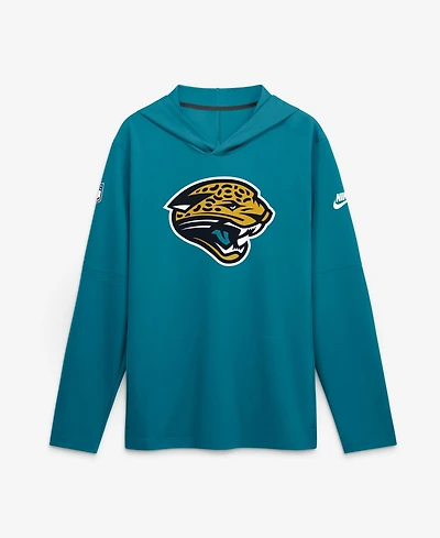 Nike Men's Teal Jacksonville Jaguars Sideline Dri-fit Long Sleeve Hooded T-Shirt