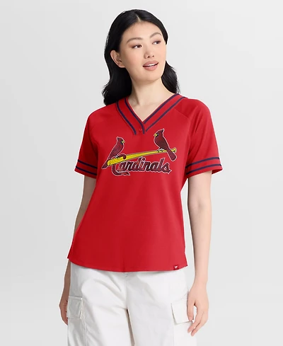 Fanatics Women's Red St. Louis Cardinals Diva Race Ahead Raglan V-Neck T-Shirt
