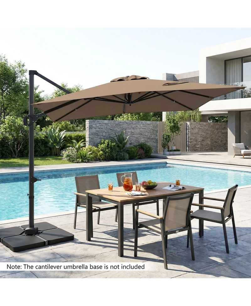Gouun 11 x 9 Ft Rectangular Cantilever Patio Umbrella with Tilt