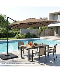 Gouun 11 x 9 Ft Rectangular Cantilever Patio Umbrella with Tilt