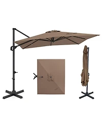 Gouun 11 x 9 Ft Rectangular Cantilever Patio Umbrella with Tilt