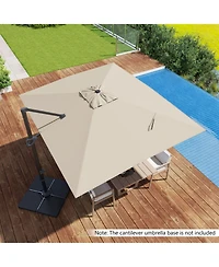 Gouun 11 x 9 Ft Rectangular Cantilever Patio Umbrella with Tilt