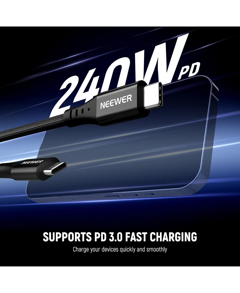 Neewer PS010 Camera Battery and Charging Accessory with 35cm, 240W, Usb C for select iPhone and Android mobile devices