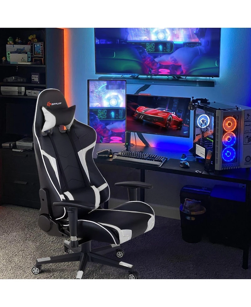 Gouun Reclining Swivel Massage Gaming Chair with Lumbar Support