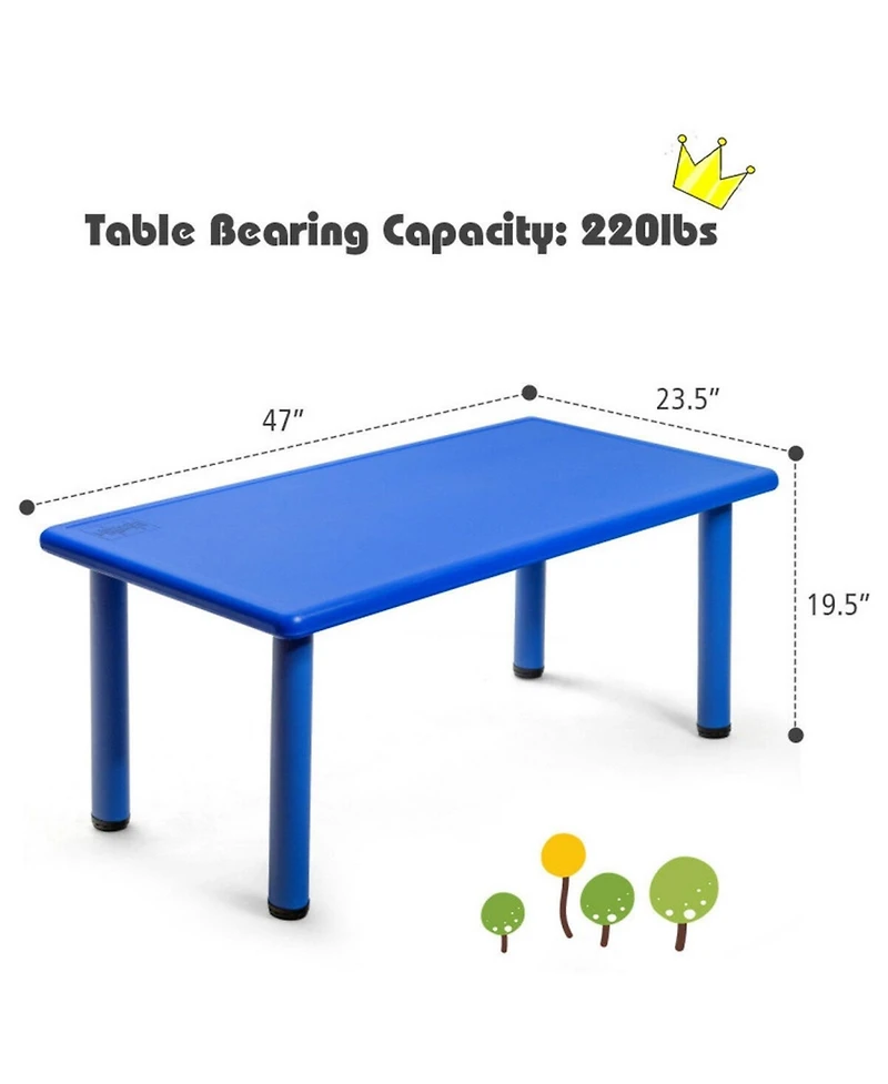 Gouun Kids Rectangular Activity Table for Play and Learning