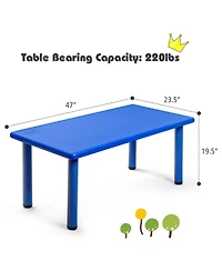 Gouun Kids Rectangular Activity Table for Play and Learning