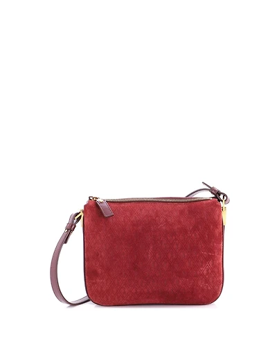 Pre-Owned Saint Laurent Small Zip Crossbody Bag Monogram All Over Suede