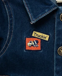 Little Me Baby Boys' Construction Crew Denim Coverall
