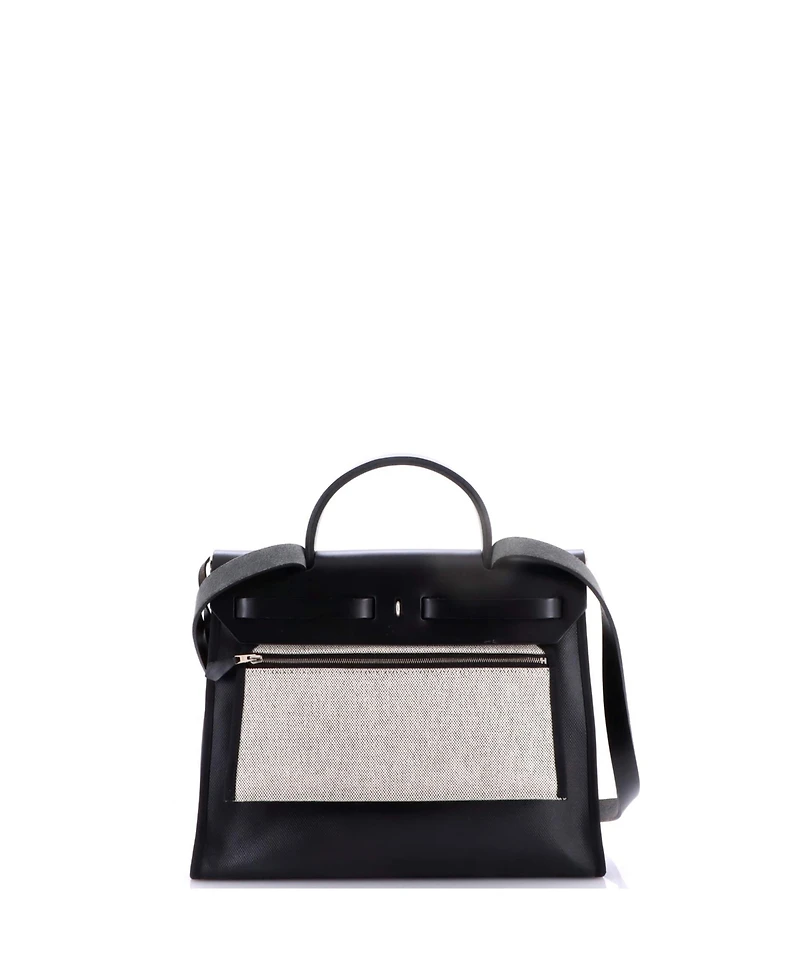 Pre-Owned Hermes 31 Herbag Zip Berline Vache Canvas and Leather