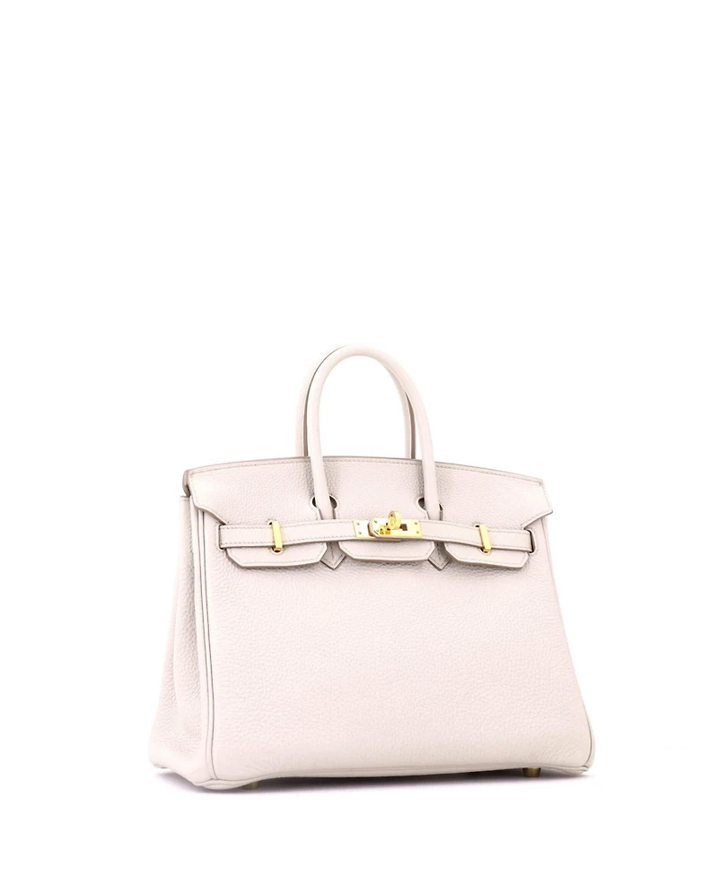 Pre-Owned HERMES Birkin 25 Handbag Light Togo with Gold Hardware