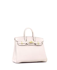 Pre-Owned HERMES Birkin 25 Handbag Light Togo with Gold Hardware