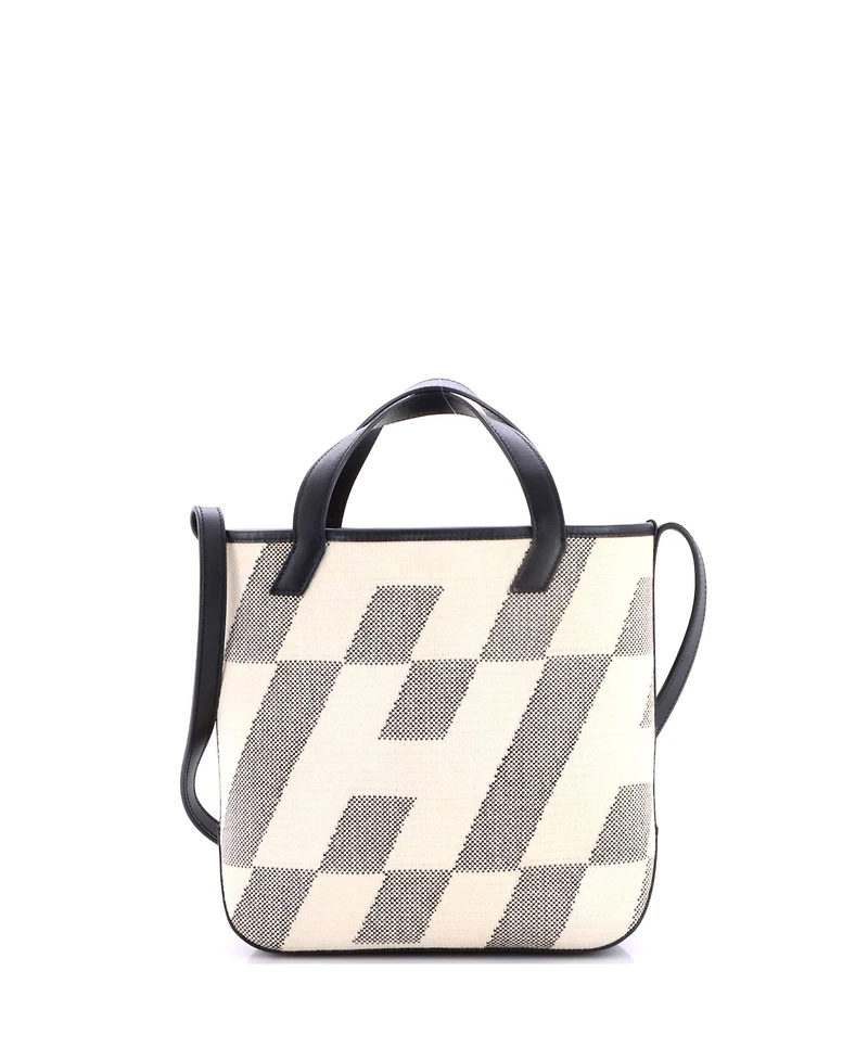 Pre-Owned HERMES Cabas H en Biais Tote Canvas with Leather