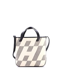 Pre-Owned HERMES Cabas H en Biais Tote Canvas with Leather