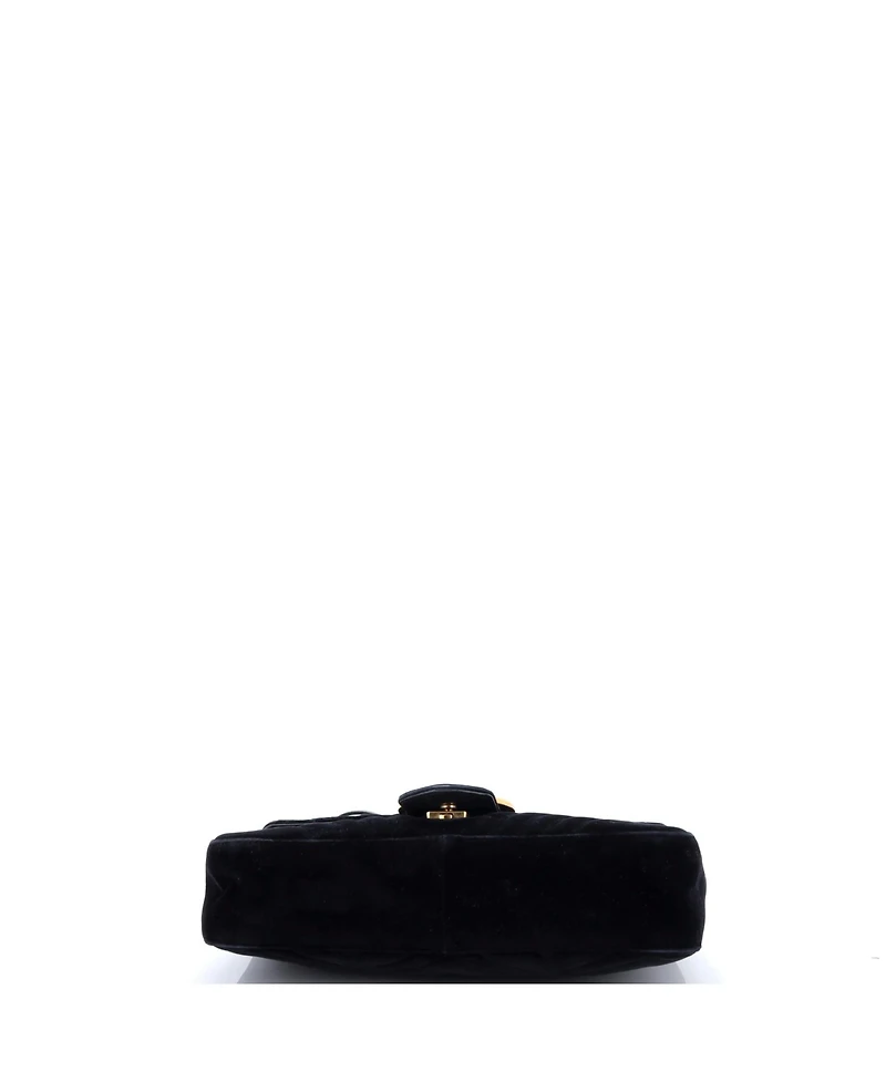 Pre-Owned Gucci Medium Gg Marmont Flap Bag Matelasse Velvet