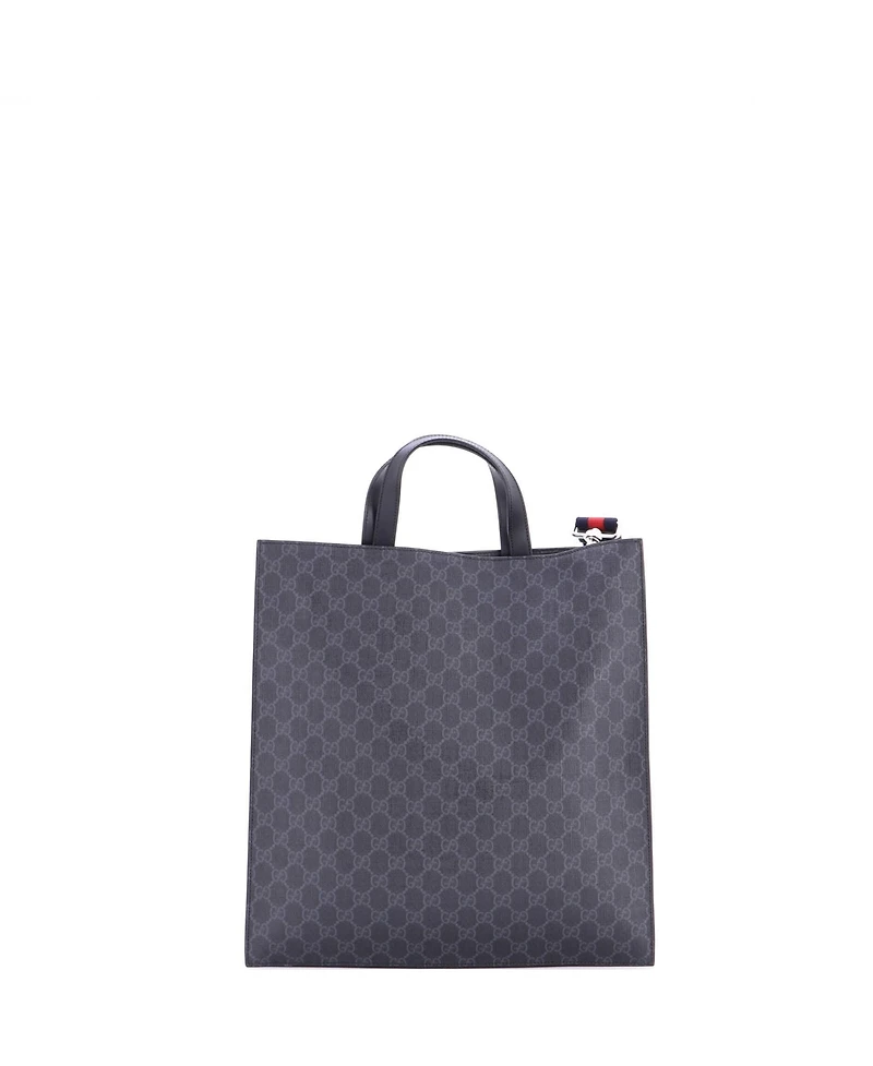 Pre-Owned Gucci Tall Convertible Soft Open Tote Gg Coated Canvas