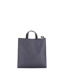 Pre-Owned Gucci Tall Convertible Soft Open Tote Gg Coated Canvas