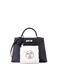 Pre-Owned HERMES Kelly Handbag Epsom with Palladium Hardware