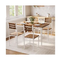 gaomon 5-Piece Industrial Dining Set, Kitchen Table and 4 Chairs for Apartment and Home