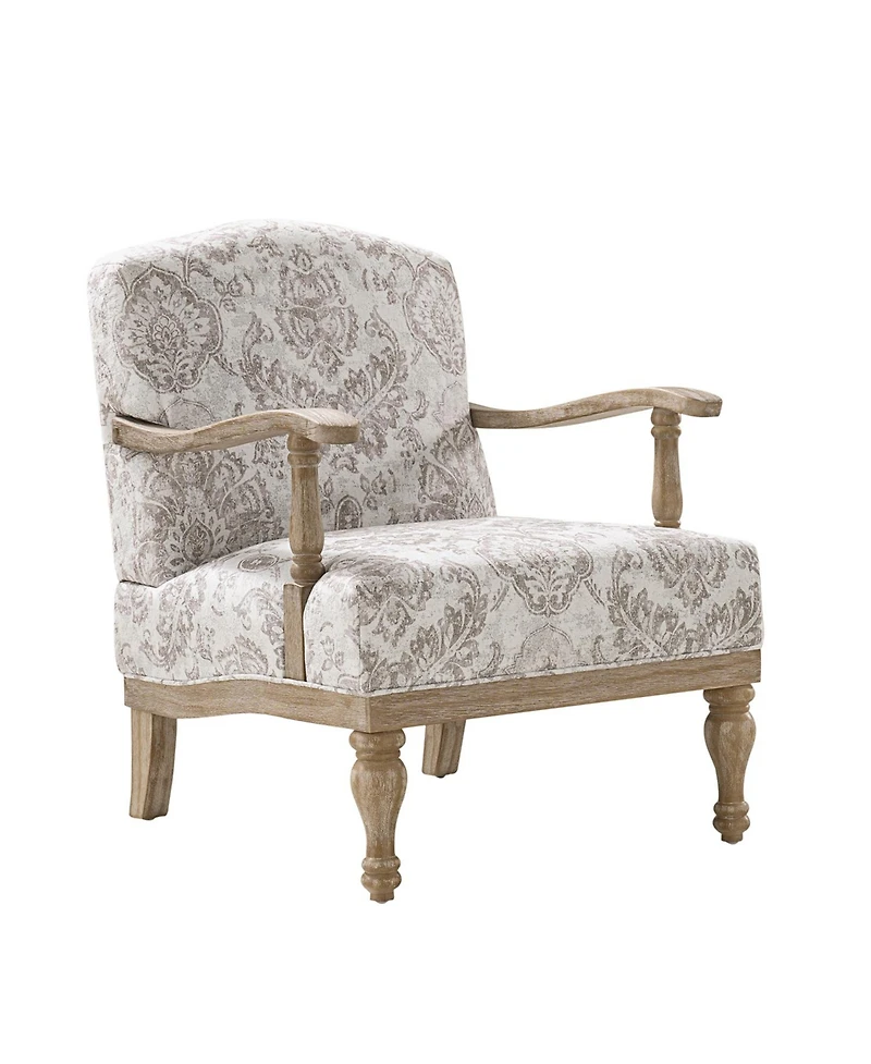 Hulala Home Ode 27.75"With Farmhouse Floral Accent Chair with Solid Wood Frame