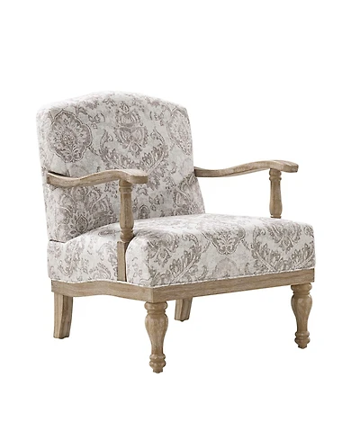 Hulala Home Ode 27.75"With Farmhouse Floral Accent Chair with Solid Wood Frame