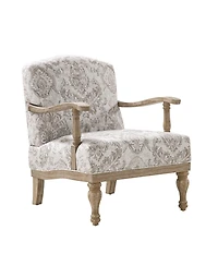 Hulala Home Ode 27.75"With Farmhouse Floral Accent Chair with Solid Wood Frame
