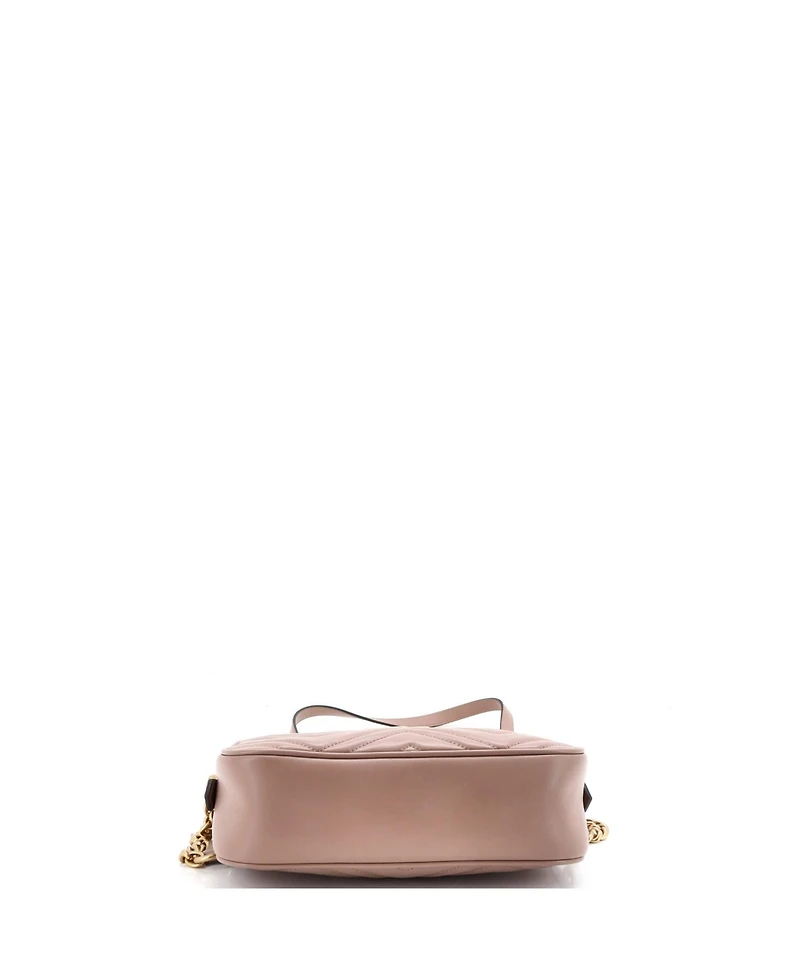 Pre-Owned Gucci Small Gg Marmont Shoulder Bag Matelasse Leather