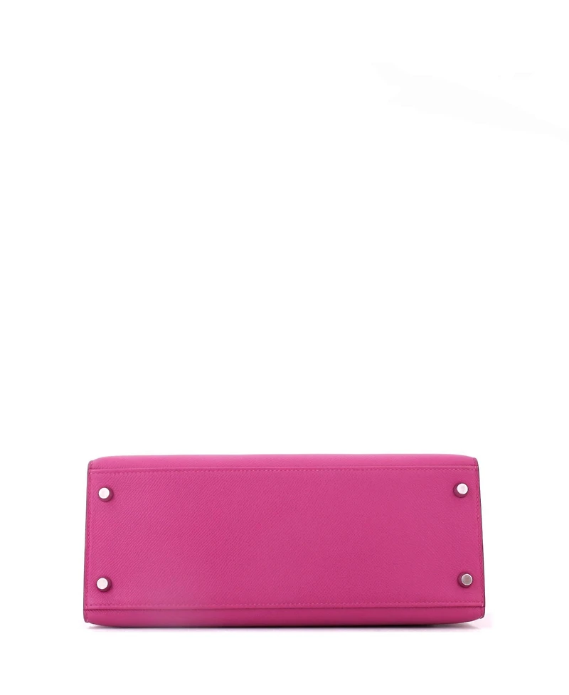 Pre-Owned HERMES Kelly Handbag Pink Epsom with Palladium Hardware